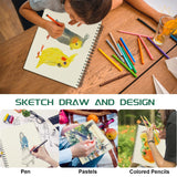 Sketch Book 5.5 X 8.5 - Spiral Sketchbook Pack of 2, SuFly 200 Sheets (68 lb/100gsm) Acid Free Sketch Pads for Drawing for Adults Spiral-Bound with Hard Cover for Kids, 100 Sheets Each